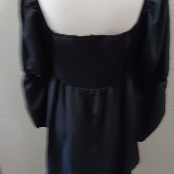 NWT EXLURA Be Yourself Black Mini Dress with Attached Slip Size XXL - Picture 3 of 5
